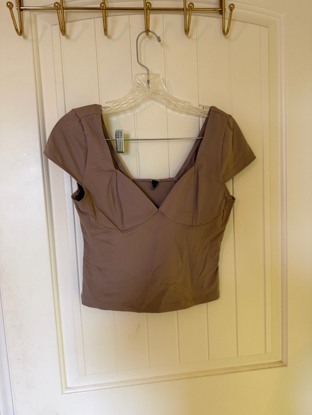 Sweetheart Neckline Cropped Top in Mauve